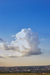 White cloud on clear blue sky