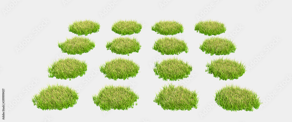 Aufkleber banner grass field for composition isolated on background with mask. 3d rendering - illustration