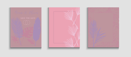 Abstract Trendy Vector Cards Set. Hand Drawn Elegant Background.