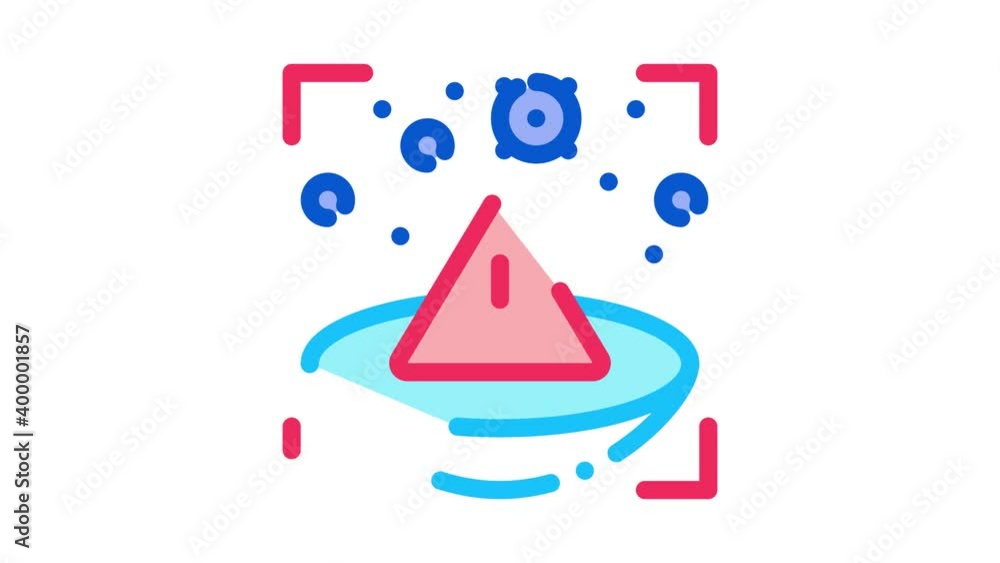 Poster medically unsafe lens icon animation. color medically unsafe lens animated icon on white background