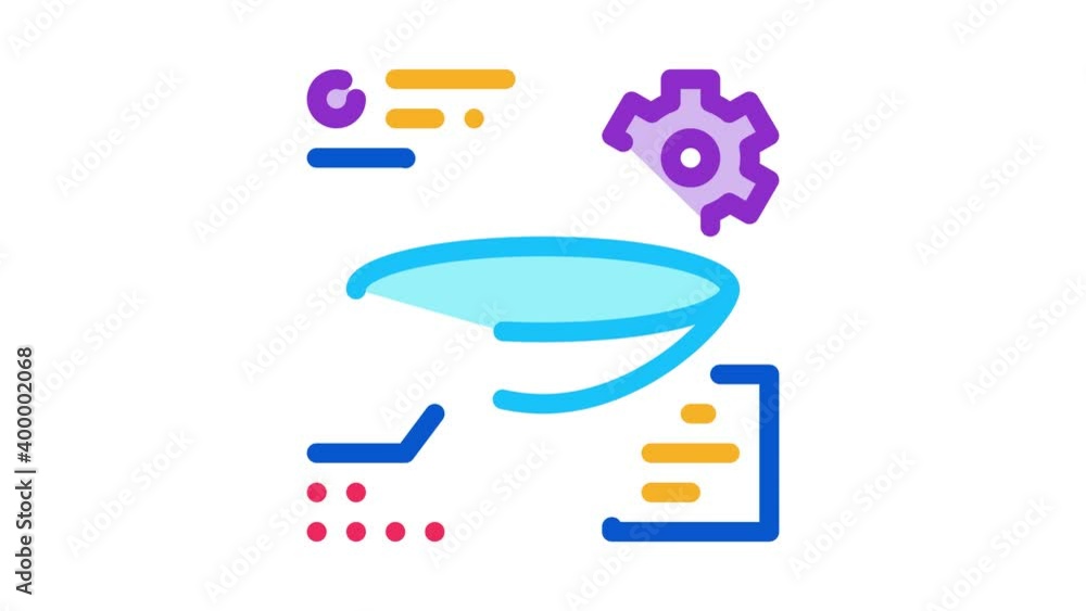 Poster parsing lens research Icon Animation. color parsing lens research animated icon on white background