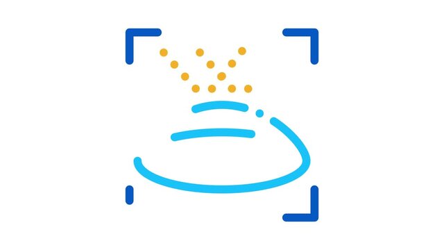 lens action Icon Animation. color lens action animated icon on white background
