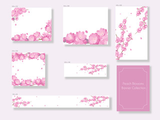 Fototapeta na wymiar Peach Blossoms spring banner