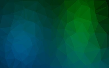 Dark Blue, Green vector abstract mosaic background.