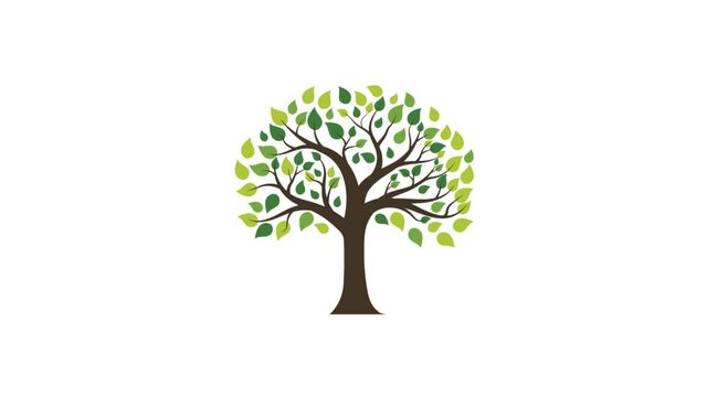 Tree Growth illustration animation in white background 