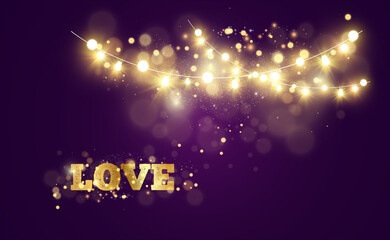  Bright beautiful word love. Vector illustration of love for your illustration.