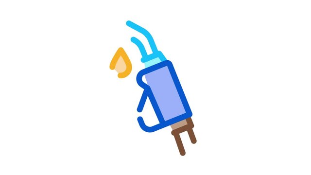 gas pipeline Icon Animation. color gas pipeline animated icon on white background