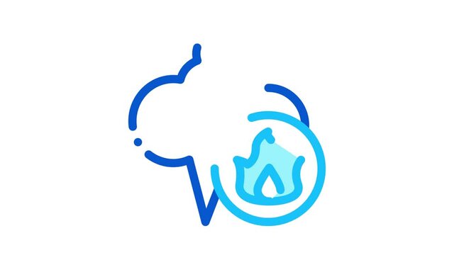 liquefied gas comes into cloud Icon Animation. color liquefied gas comes into cloud animated icon on white background