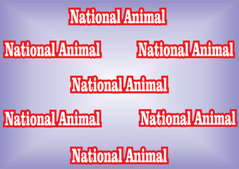 National Animal on light blue background