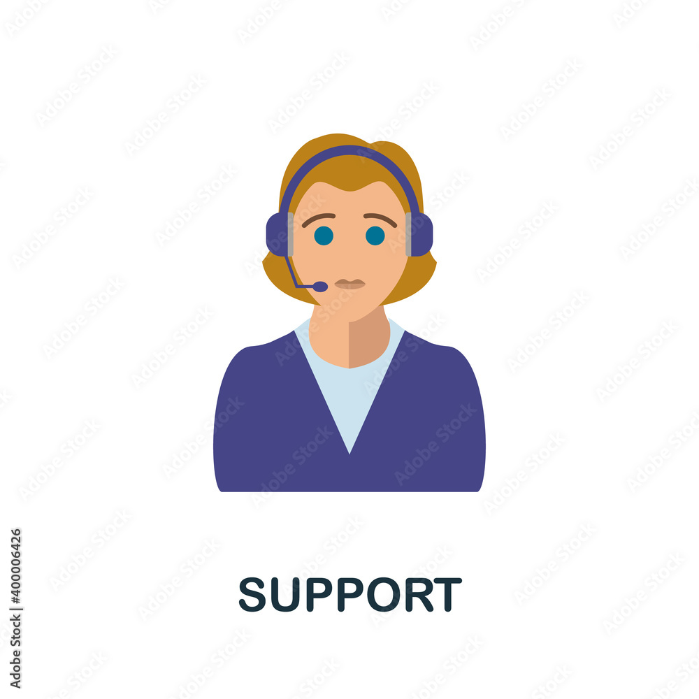 Poster support flat icon. color simple element from work from home collection. creative support icon for we