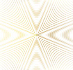 Fototapeta na wymiar Abstract gold color circle vector background. Modern graphic template. Circles going to the center. Monochrome graphic.