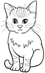 cute kitten cartoon animal character coloring book page