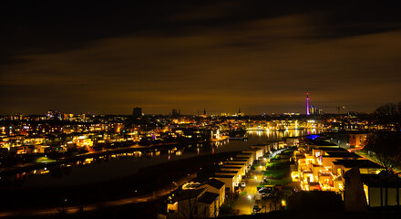 Fototapeta na wymiar Night view over Dortmund in the 