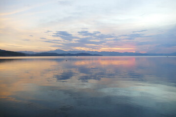 amazing view of sunrise at sea and in the tropics.