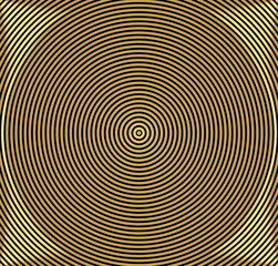 Fototapeta na wymiar Abstract gold color vector circle halftone background. Gradient retro line pattern design. Monochrome graphic.
