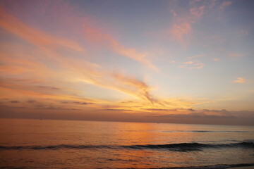 amazing view of sunrise at sea and in the tropics.