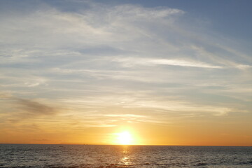 amazing view of sunrise at sea and in the tropics.