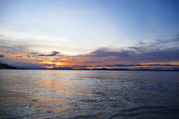 amazing view of sunrise at sea and in the tropics.