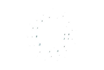 Light BLUE vector pattern with music elements.