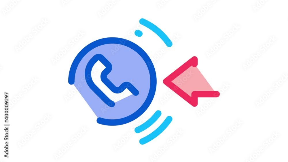 Poster help desk incoming call icon animation. color help desk incoming call animated icon on white backgro