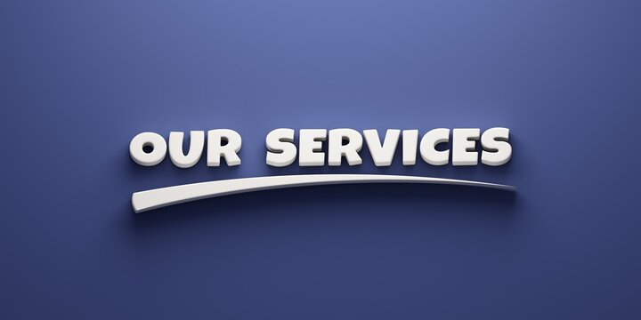 Our Services Writing. 3D Render Illustration banner