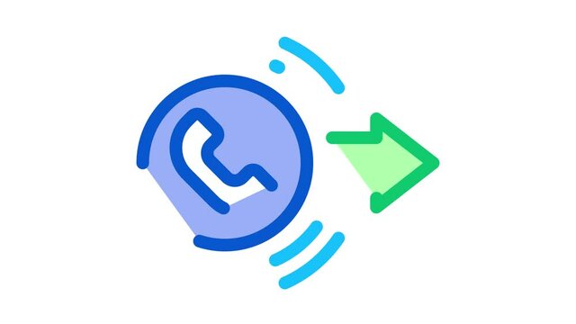 outgoing call service Icon Animation. color outgoing call service animated icon on white background