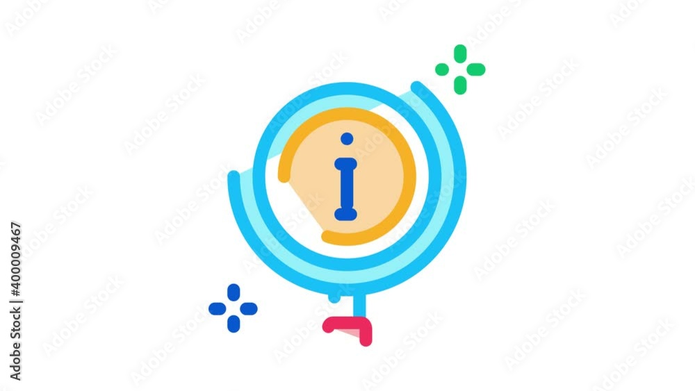 Poster informational study icon animation. color informational study animated icon on white background