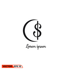 Icon vector graphic of dollar, good for template