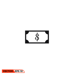 Icon vector graphic of dollar, good for template