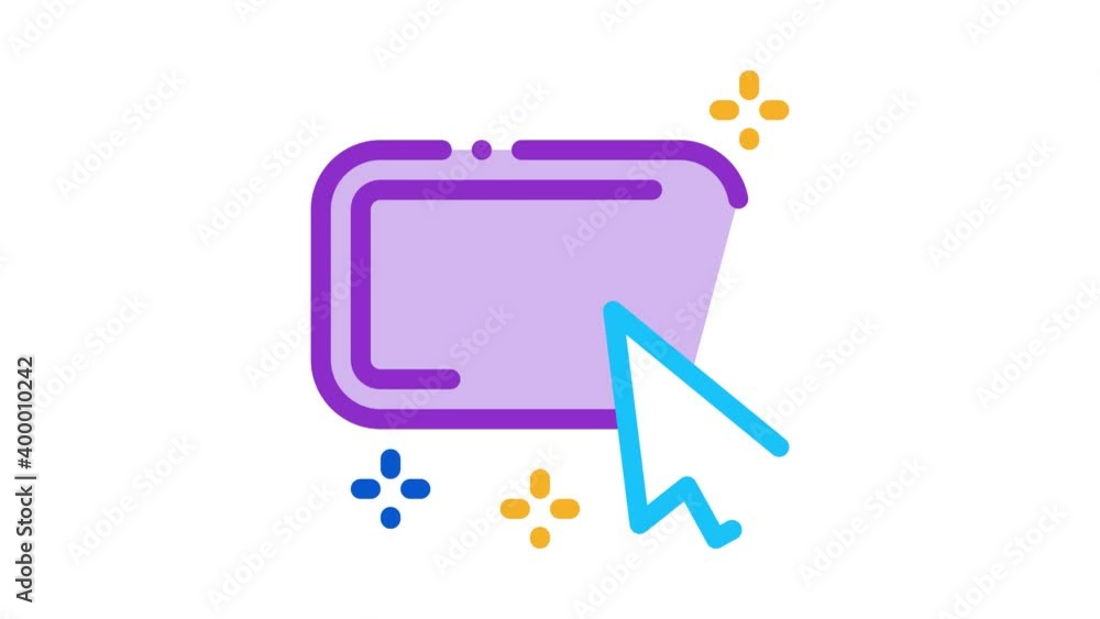 Poster click on optimization button icon animation. color click on optimization button animated icon on whi