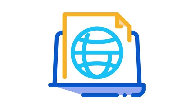 global search engine optimization document Icon Animation. color global search engine optimization document animated icon on white background