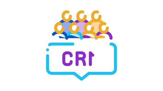 customer relationship management Icon Animation. color customer relationship management animated icon on white background
