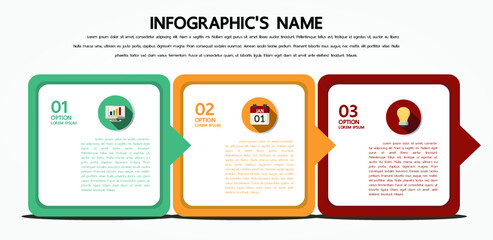 Three suqare options inforgaphic template
