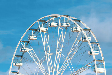 ferris wheel on blue sky background
