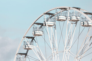 ferris wheel on blue sky background