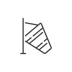 Low wind thin line icon. Outline icon. Isolated weather vector illustration