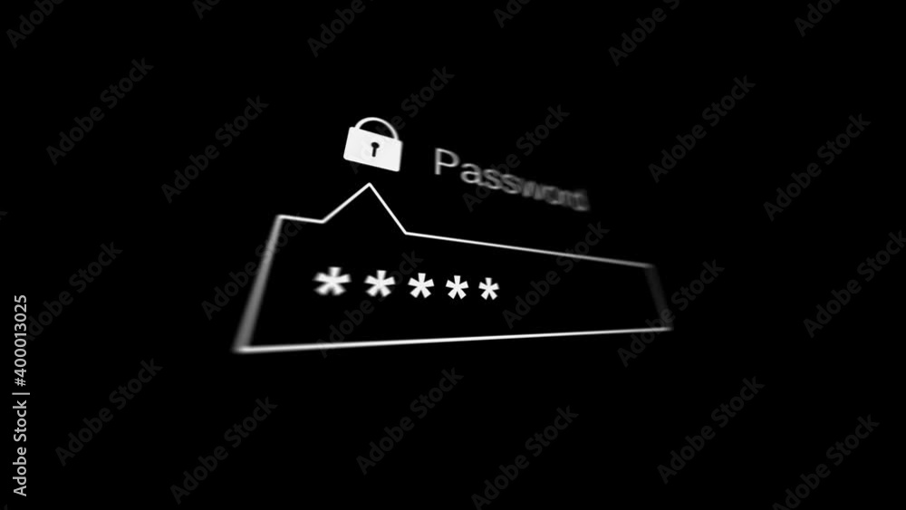 Aufkleber entering password on a black page on the internet. internet technology safety concept. shallow depth