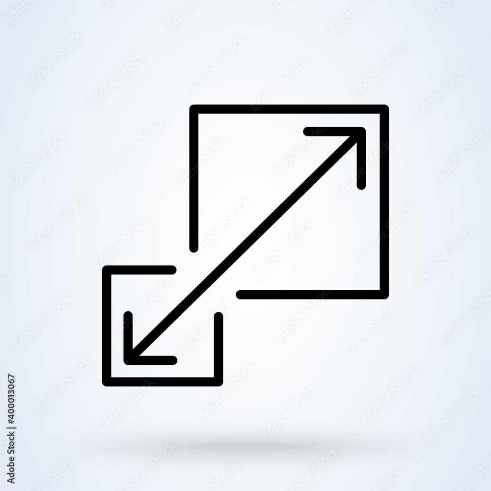 Wall mural scalability or scalable system line sign icon or logo. scalability concept. scalable or resize windo