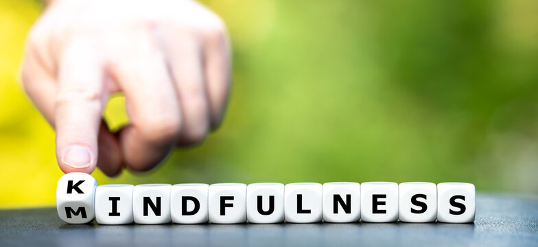 Dice form the words mindfulness and the new word creation kindfulness.