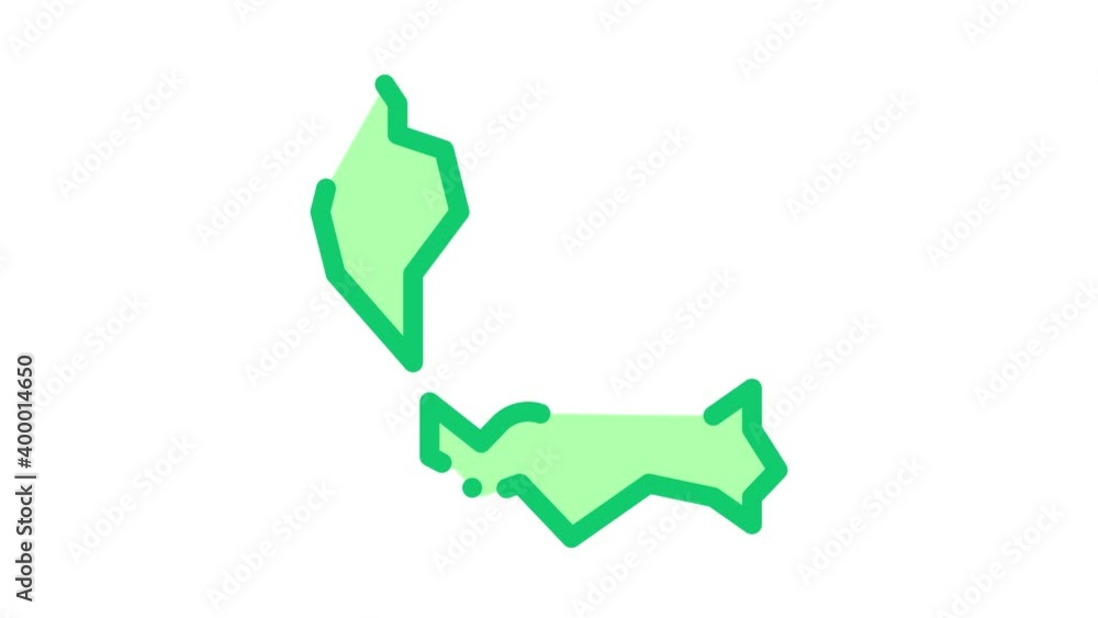 Sticker malaysia on map Icon Animation. color malaysia on map animated icon on white background