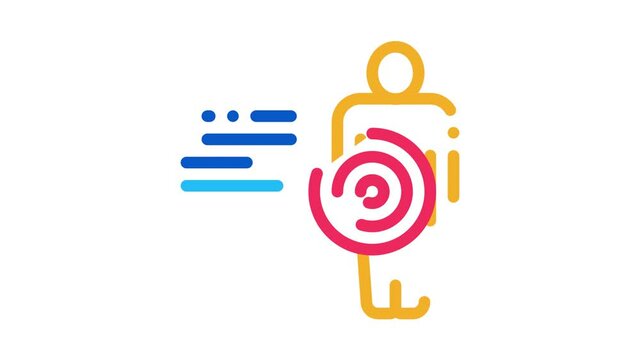 human pain point parsing Icon Animation. color human pain point parsing animated icon on white background