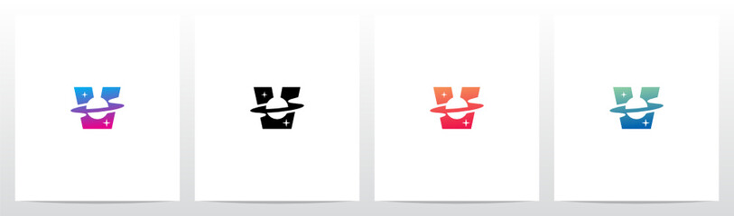 Saturn Planet On Letter Logo Design V © recehan