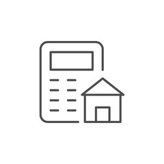 House calculating line outline icon