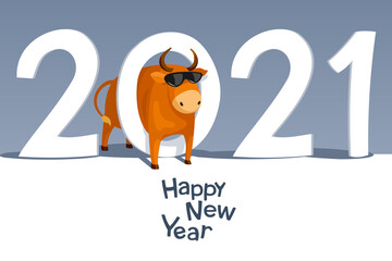 Year of the bull 2021vector