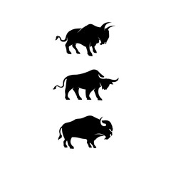 Bull horn and buffalo logo and symbols template icons app