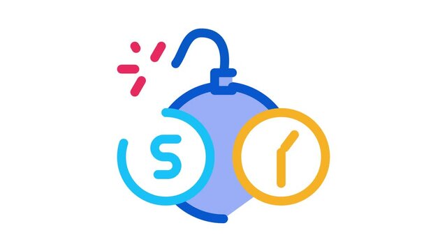 currency trading bomb Icon Animation. color currency trading bomb animated icon on white background