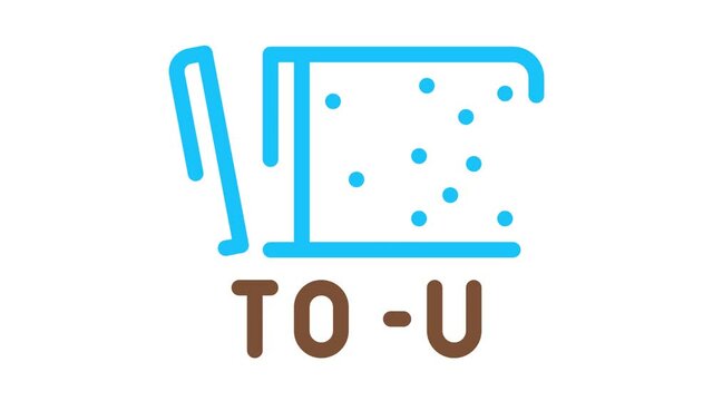 tofu cheese Icon Animation. color tofu cheese animated icon on white background