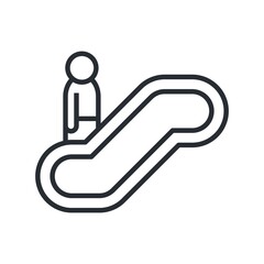 Escalator icon in flat design style. Flat vector illustration.
