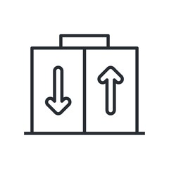 Elevator up and down icon in flat design style.