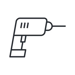 Cordless construction drill icon in flat design style.